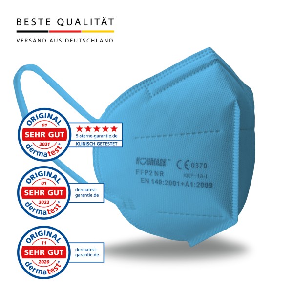 FFP2 Maske "Koumask" Hell Blau 08.2027 Herstellergarantie